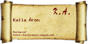 Kalla Áron névjegykártya